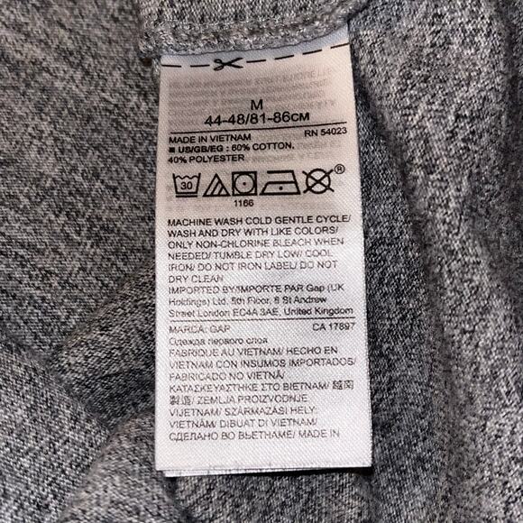 GAP Men’s Heather Gray Long Sleeve Henley Shirt Size M Cotton Blend Textured - Picture 5 of 7